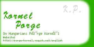 kornel porge business card
